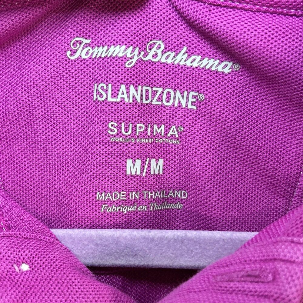 Tommy Bahama Islandzone Men's Short Sleeve Supima Pink Polo Shirt - Size M - Picture 2 of 10
